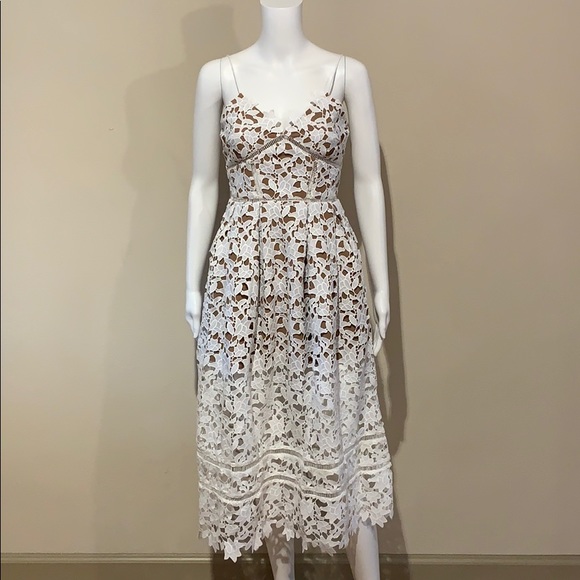 NWT Self-Portrait White Azaelea Guipure Lace Dress - Picture 6 of 16